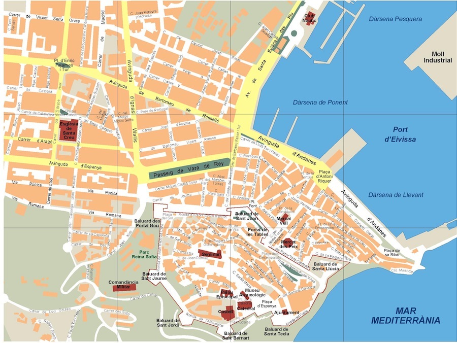 Plano De Ibiza Ciudad 