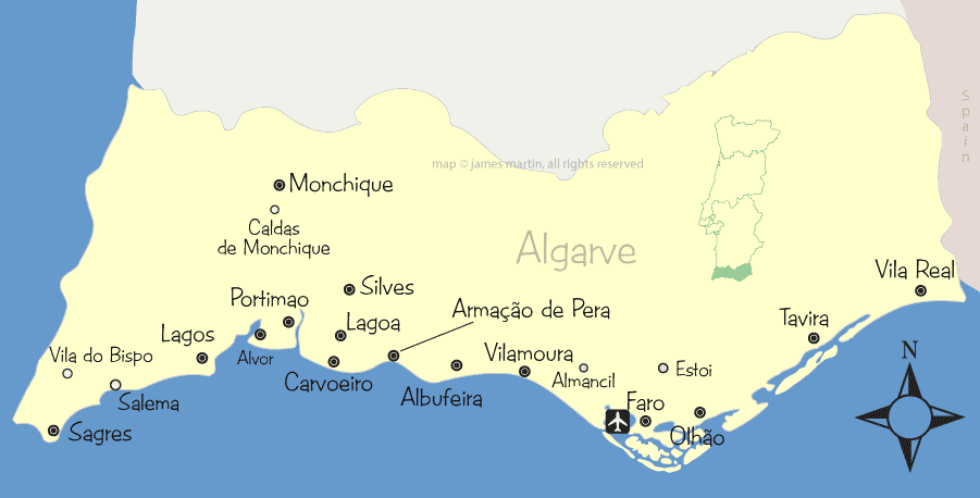 Mapa Algarve Portugal Playas Actualizado Enero 2024 0160